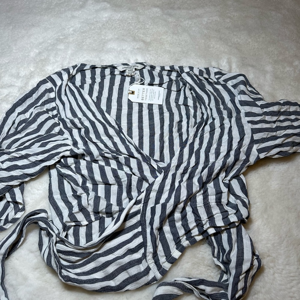 American Eagle Wrap Striped Top
